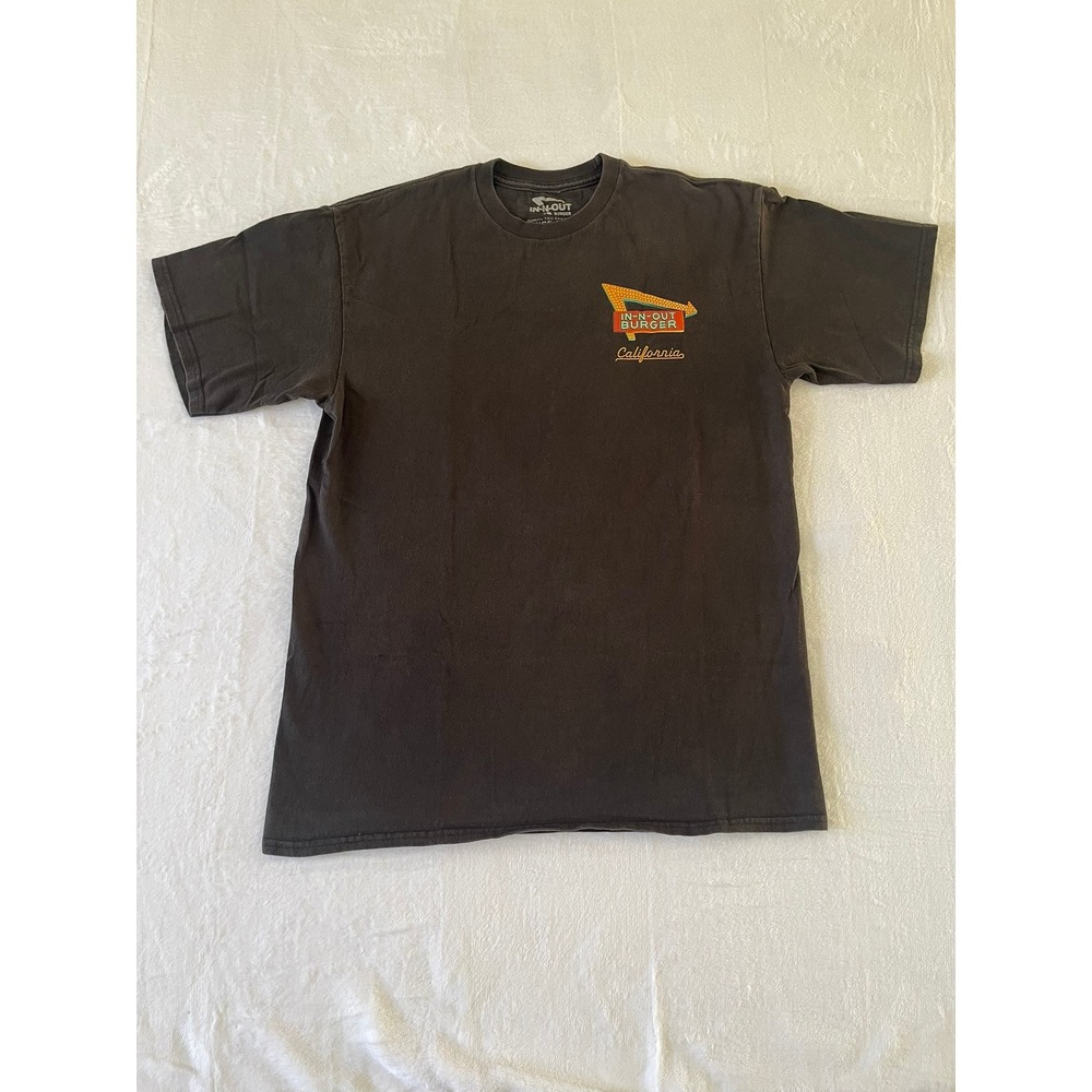 In-N-Out Burger California Graphic T-Shirt Mens Medium Black Hot Rod Car Sunset